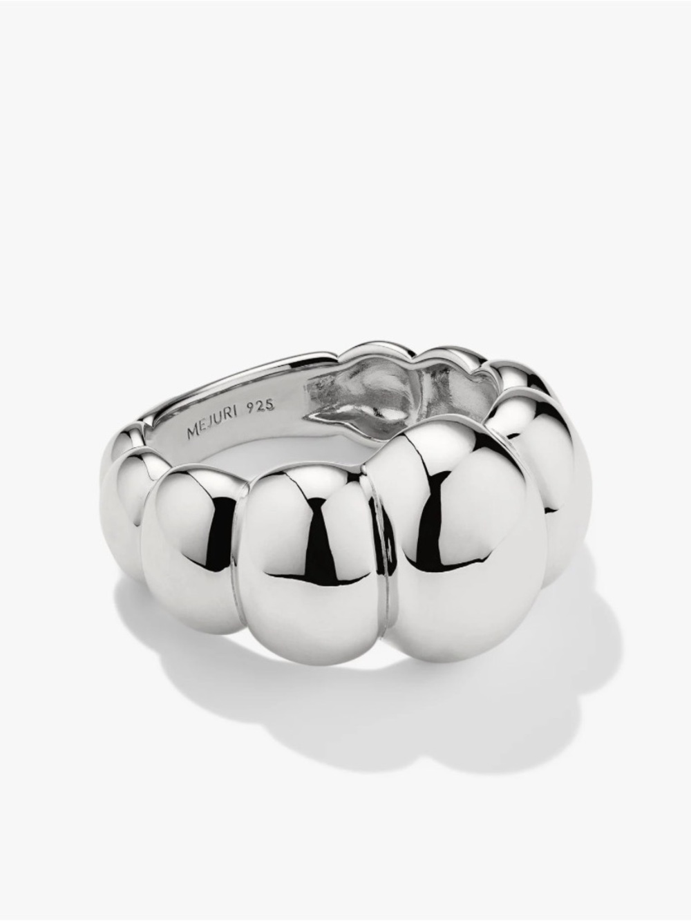 Mejuri Charlotte Puff Ring Polished Puffy Bead Sterling Ring in Silver